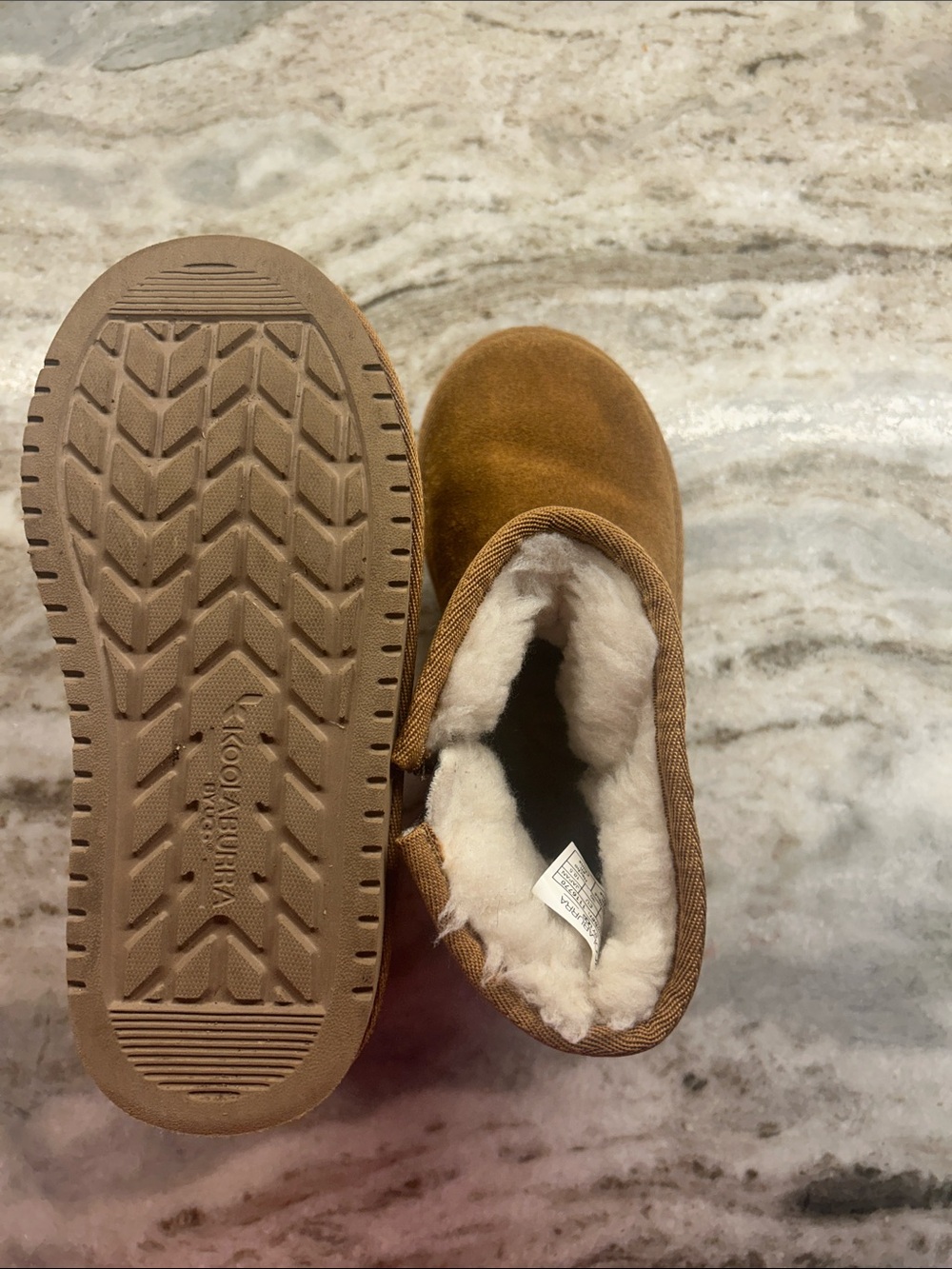 Koolaburra Kids Chestnut Brown Shearling-Lined Boots